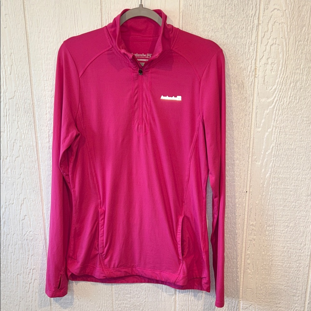 Avalanche Outdoors Quarter Zip Long Sleeve Athletic Top Pink Fuschia